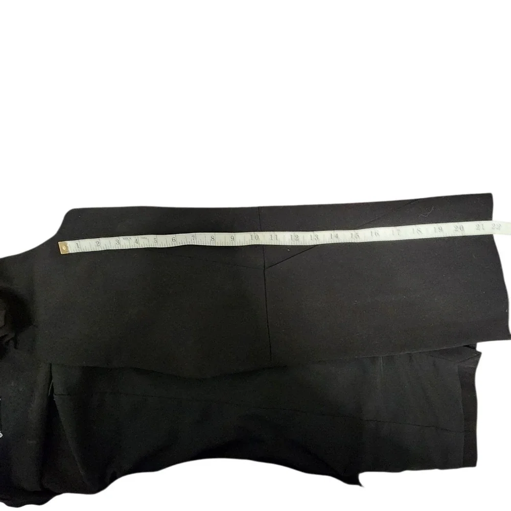 White House Black Market Black Sleeveless‎ Collarless Long Vest Blazer